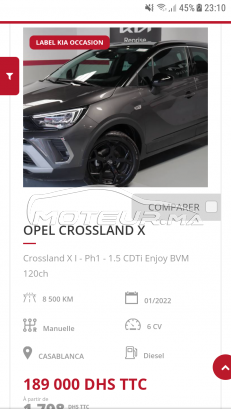 Consultez tous les avis sur le sujet: avis sur opel crossland 2022 sur le forum voiture, automobile, bagnole  de Moteur.ma le portail des voitures au Maroc