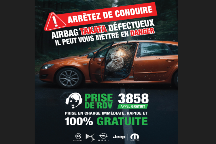 Sécurité routière : Stellantis Maroc lance une alerte « Stop Drive » pour les airbags Takata